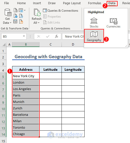 How to Use Geocoding in Excel? 2 Examples ExcelDemy