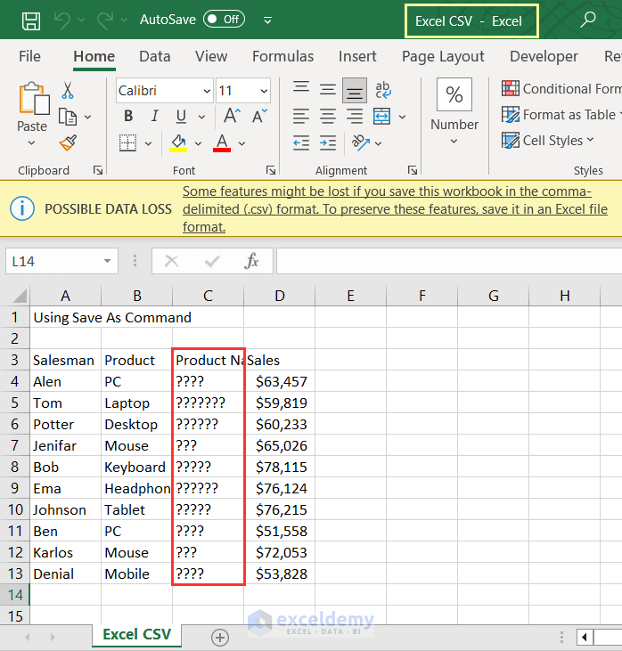 How to Export Excel to CSV 4 Methods ExcelDemy