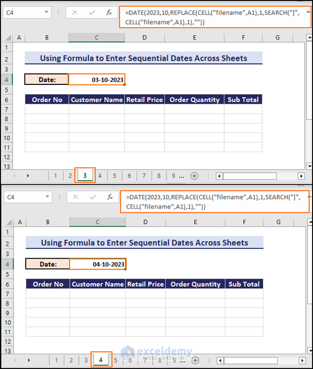 How to Enter Sequential Dates Across Multiple Sheets in Excel