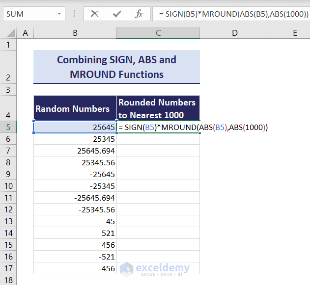 How to Round to Nearest 1000 in Excel (7 Easy Methods)