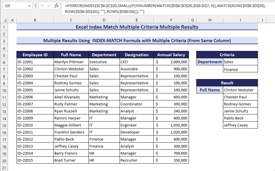 How to Use the Excel INDEX MATCH Function with Multiple Criteria and
