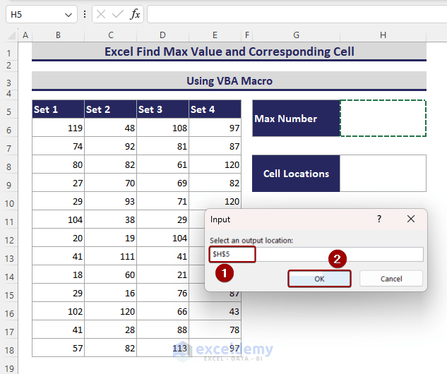 How to Find the Max Value and Corresponding Cell in Excel (5 Methods)