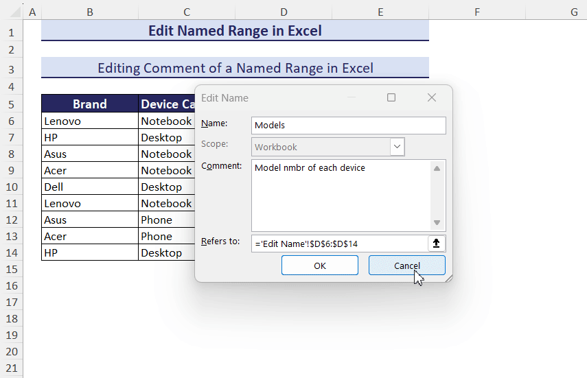 How to Edit a Named Range in Excel ExcelDemy