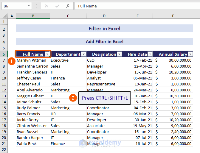 Guide to How to Add, Use and Remove Filter in Excel ExcelDemy