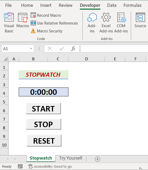 How to Create a Stopwatch in Excel (with Easy Steps) ExcelDemy