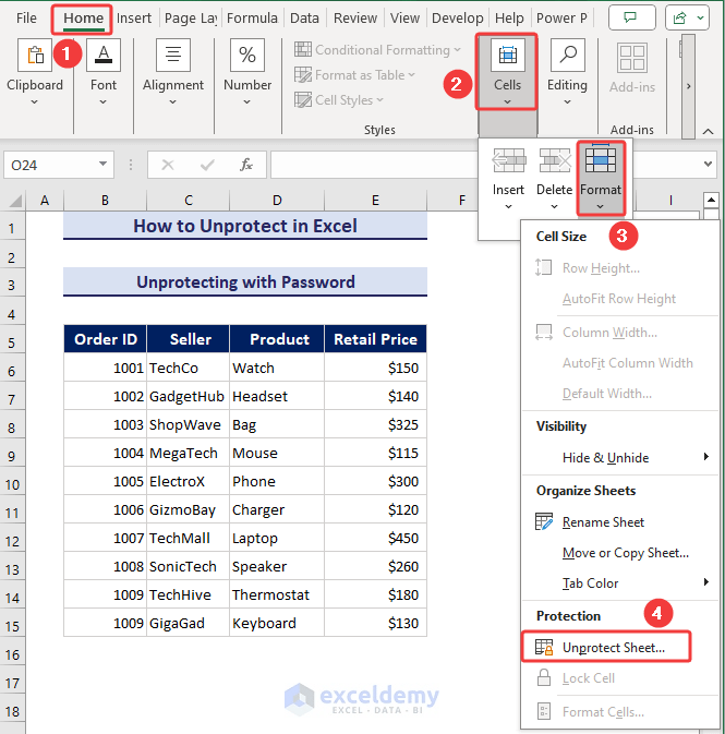 How to Unprotect Excel Sheets and Workbooks ExcelDemy
