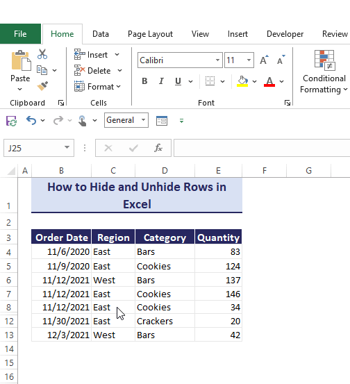Rows in Excel (Select, InsertDelete, HideUnhide, GroupUngroup, Move