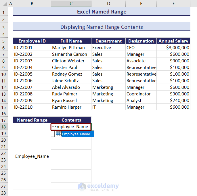 How to Create Named Range in Excel 4 Suitable Methods ExcelDemy