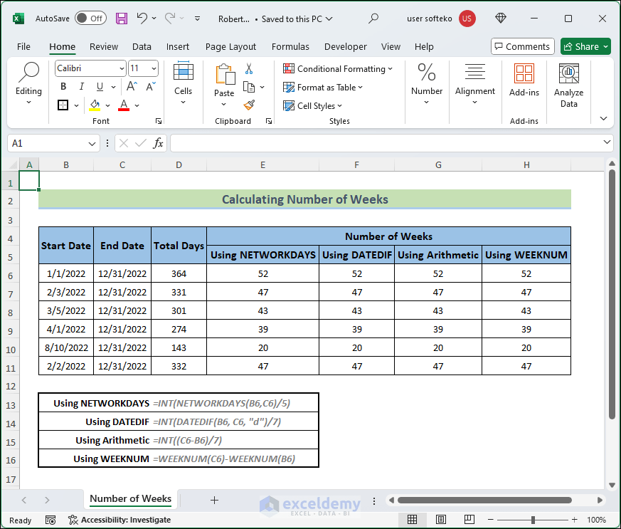 How to Calculate Working Days in Excel Excluding Weekends and Holidays