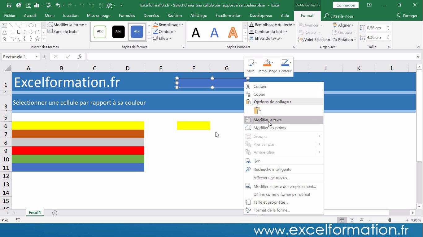 [VIDEO] Comment sélectionner les cellules de même couleur Excel formation