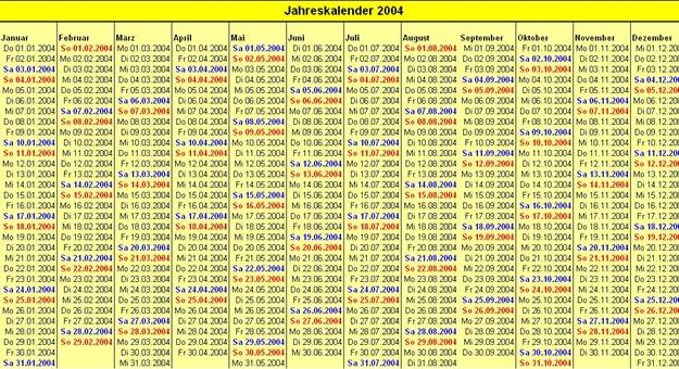 Excel FunktionErzeugen Sie einen Jahreskalender