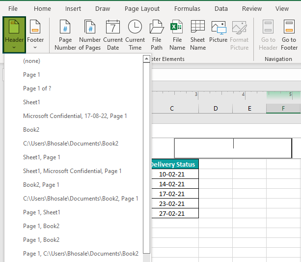 Header And Footer In Excel How to Add/Remove/Customize?