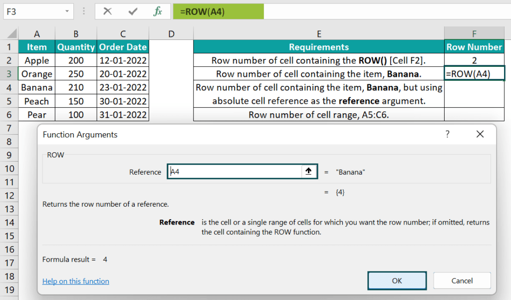 ROW Function In Excel Formula, Examples, How to Use?
