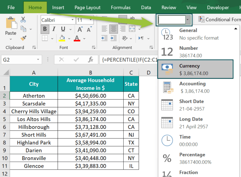 PERCENTILE Excel Function Formula, Examples, How to Use?
