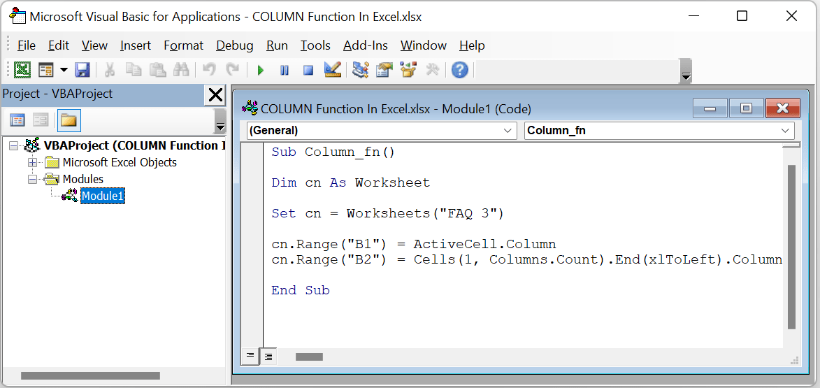 COLUMN Function In Excel Formula, Examples, How To Use?