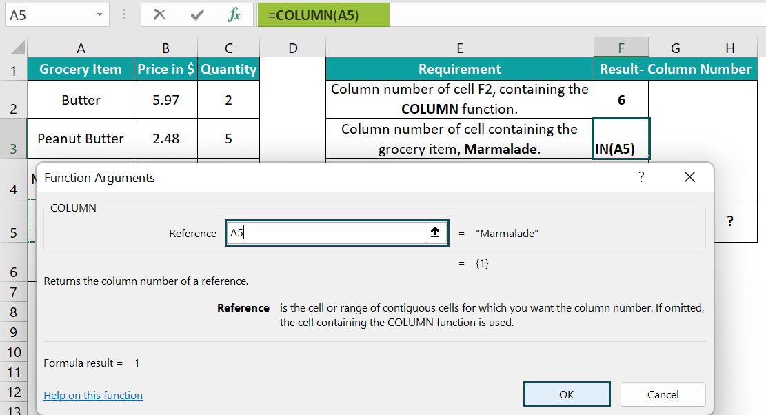 COLUMN Function In Excel Formula, Examples, How To Use?