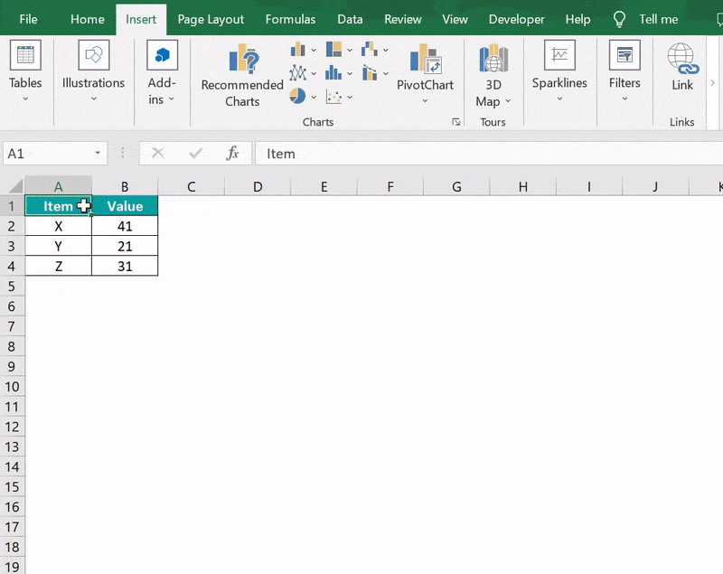 Column Chart In Excel How To Create/Insert, Example, Template
