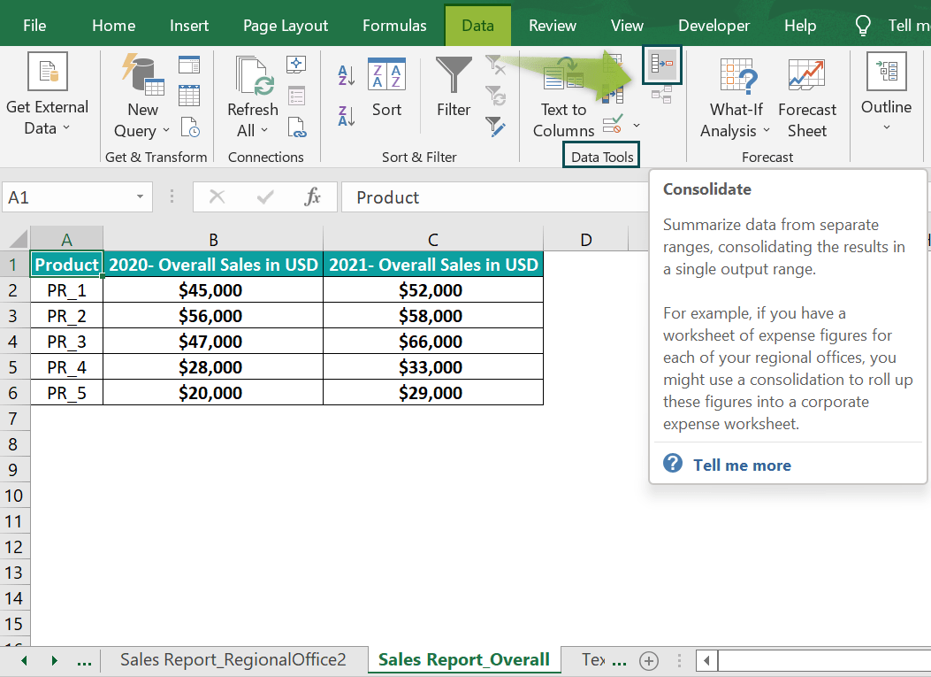 Consolidate Function In Excel Formula, Examples, How to Use?