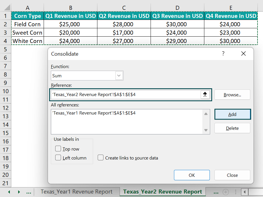Consolidate Function In Excel Formula, Examples, How to Use?