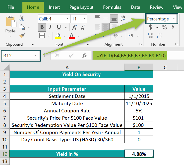 Excel YIELD Function Formula, Examples, How to Use?