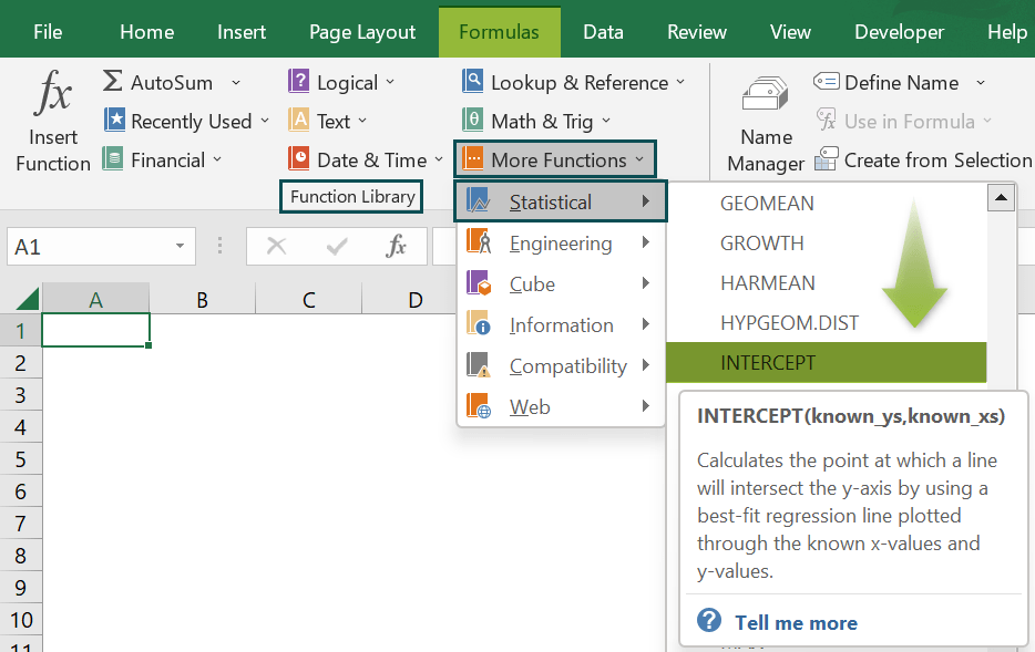 INTERCEPT Excel Function Formula, Examples, How To Use?