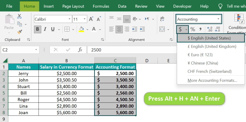 Accounting Number Format in Excel What is it, Shortcut, How to Apply?