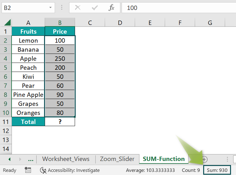 Status Bar In Excel Modes, Views, Functions, How to Customize?