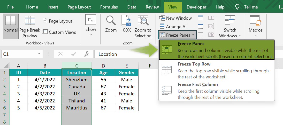 Freeze Panes In Excel Examples, How to Freeze/Unfreeze?