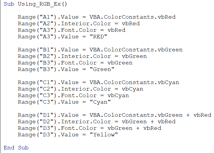 VBA RGB Definition, Examples, How to Change Cell Color?