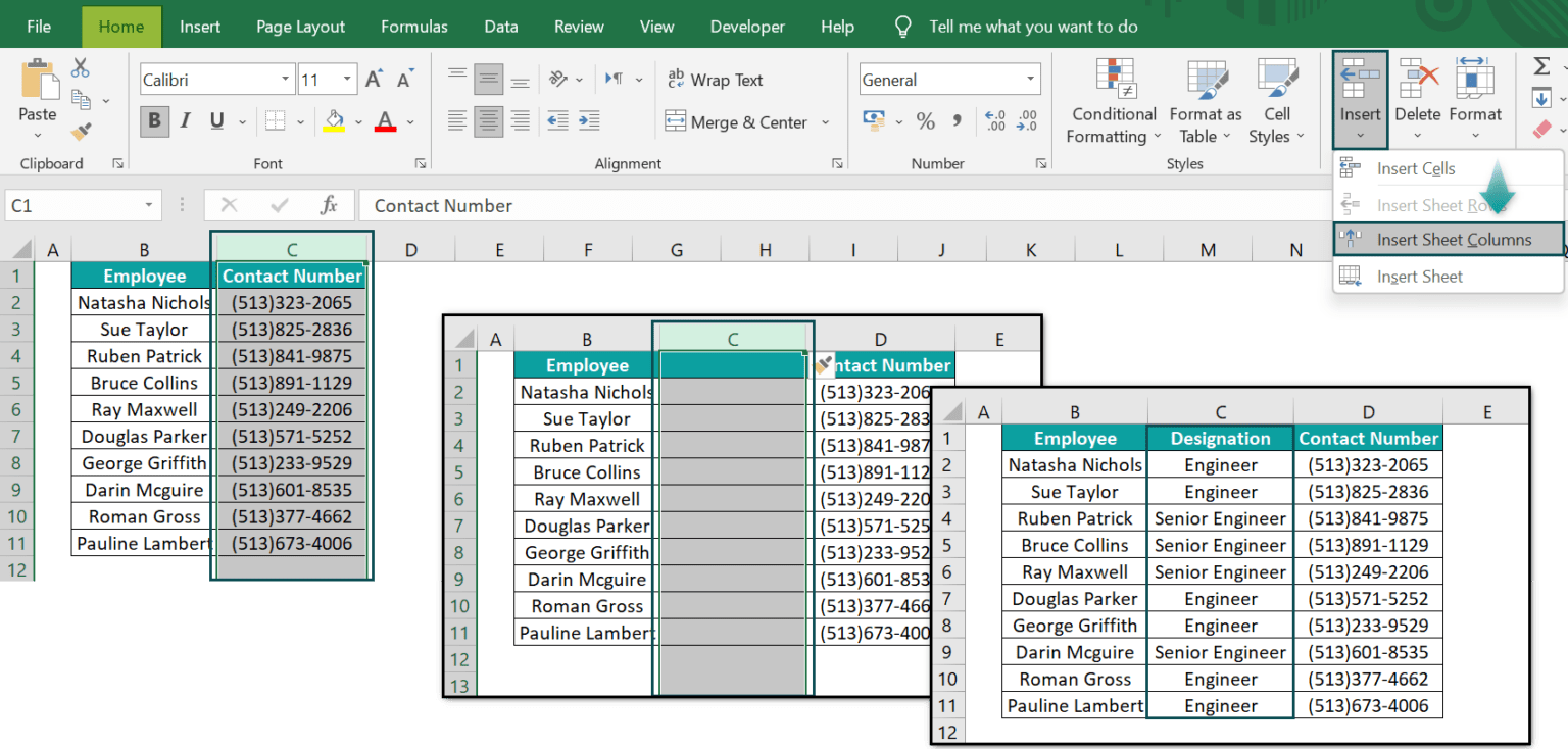 Add Column In Excel How To Add/Insert? (Step by Step Example)