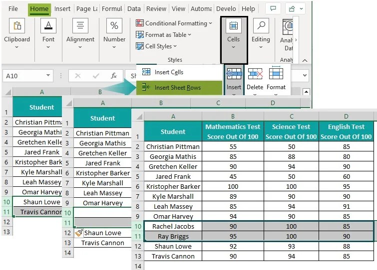 Add Rows In Excel How to Add/Insert, Examples, Shortcut