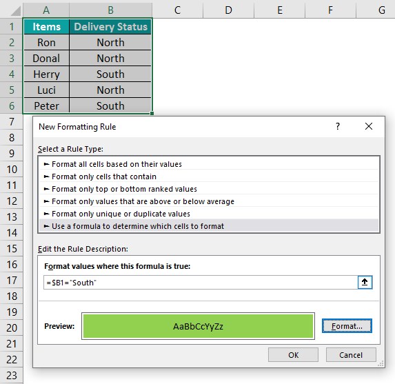 Conditional Formatting Based on Another Cell Value in Excel