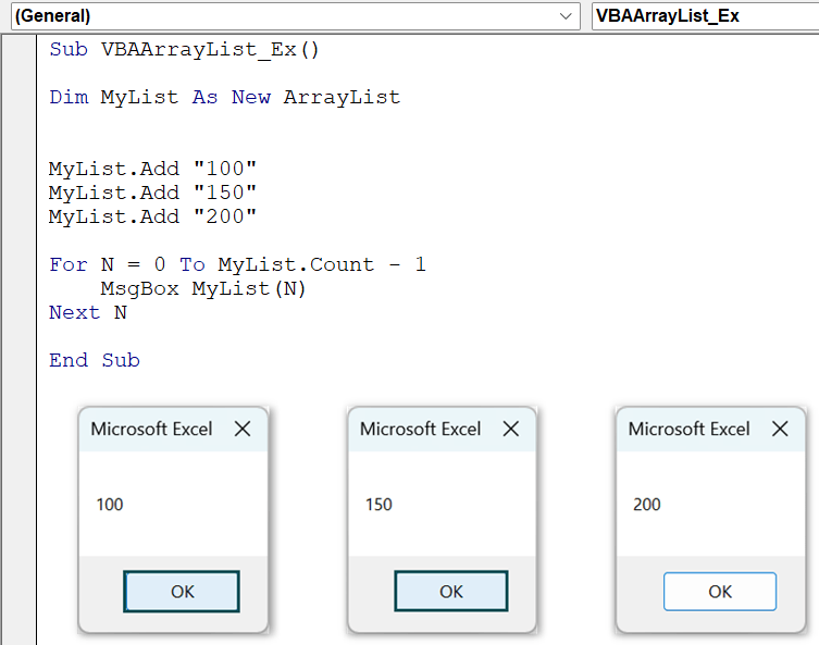 VBA ArrayList Excel Examples, How to Add and Remove Values?