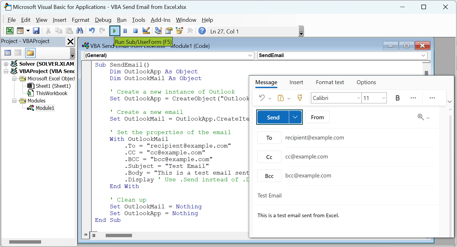 VBA Send Email from Excel StepbyStep Guide with Examples