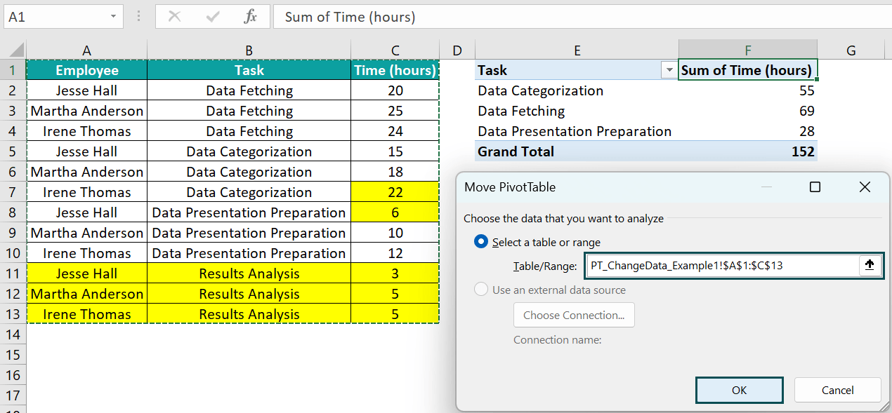 Pivot Table Change Data Source in Excel How To Locate/Change