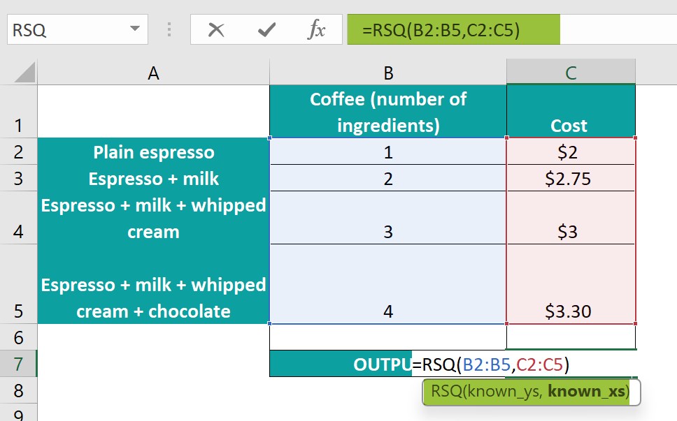 RSquared (RSQ) Excel Function Syntax, Example, How To Use?