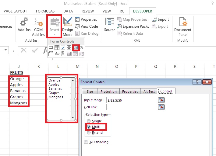Multiple Select List Boxes Power BI & Excel are better together