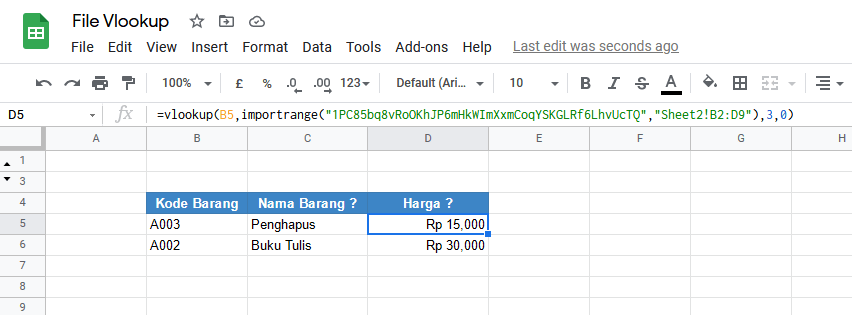 Cara Vlookup Berbeda File Pada Google Sheet - ExcelNoob
