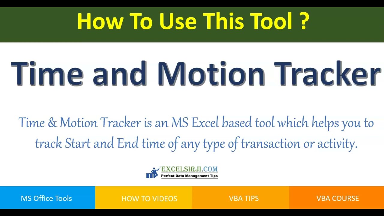 Time And Motion Study Template Excel