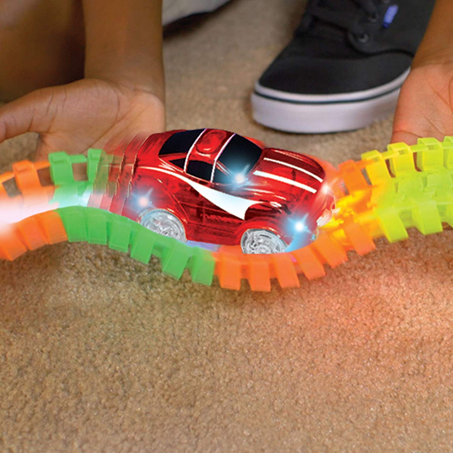 Magic Tracks Mega Set 2 LED Race Cars and 18 ft. of Flexible