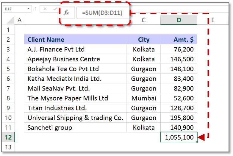 excel formulas list