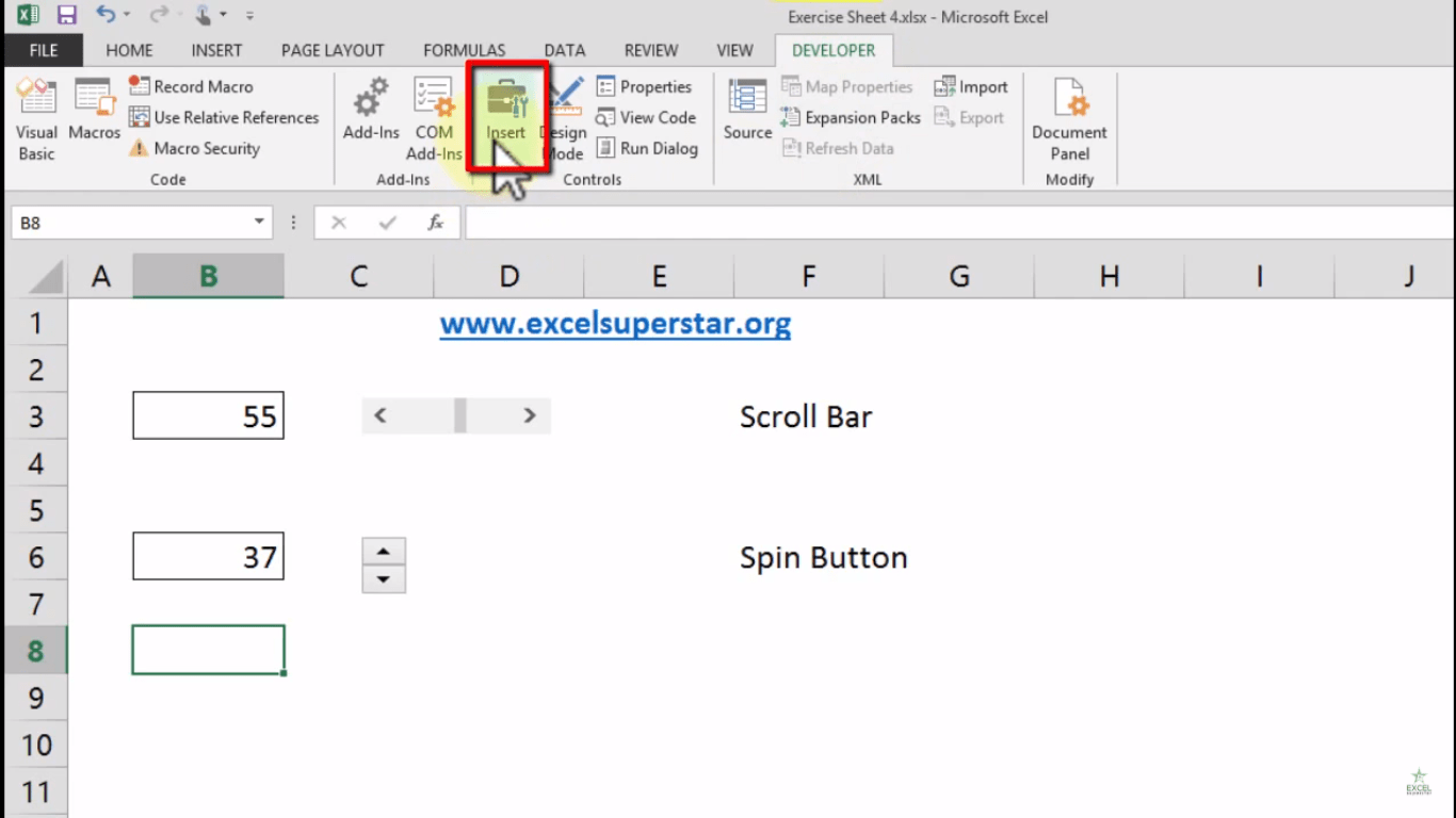How to use Scroll Bar Function in Excel Excel in Hindi