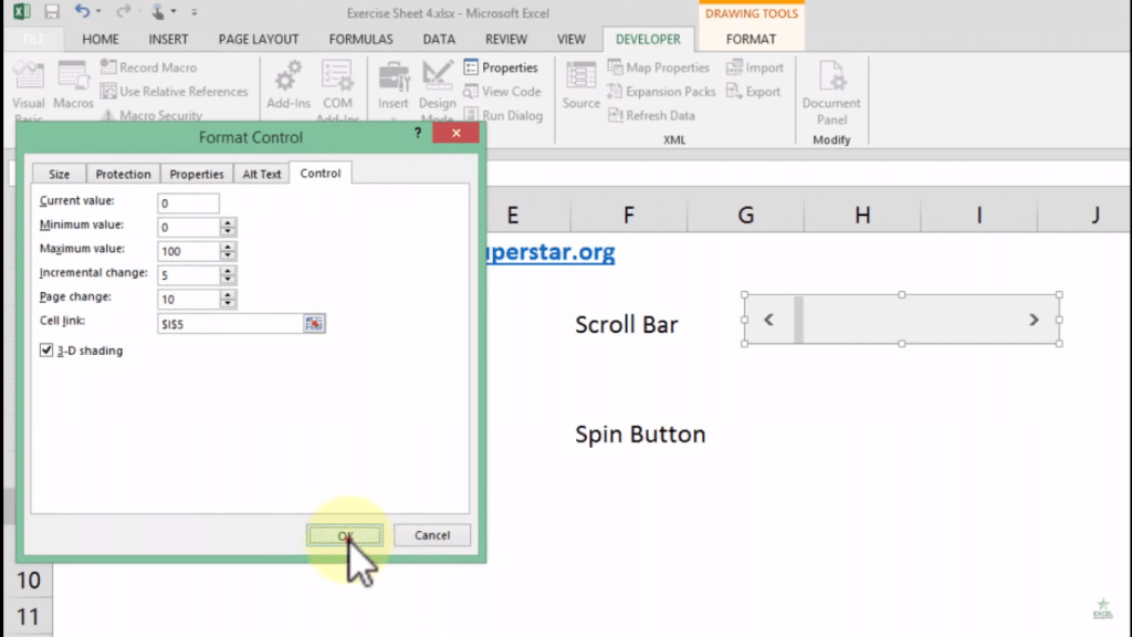 How to use Scroll Bar Function in Excel Excel in Hindi