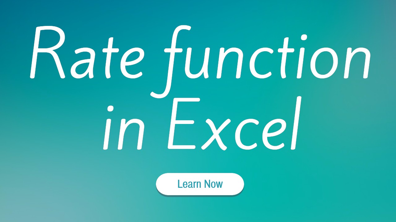 Rate Function Rate formula in Excel in Hindi Excel Formulas in Hindi