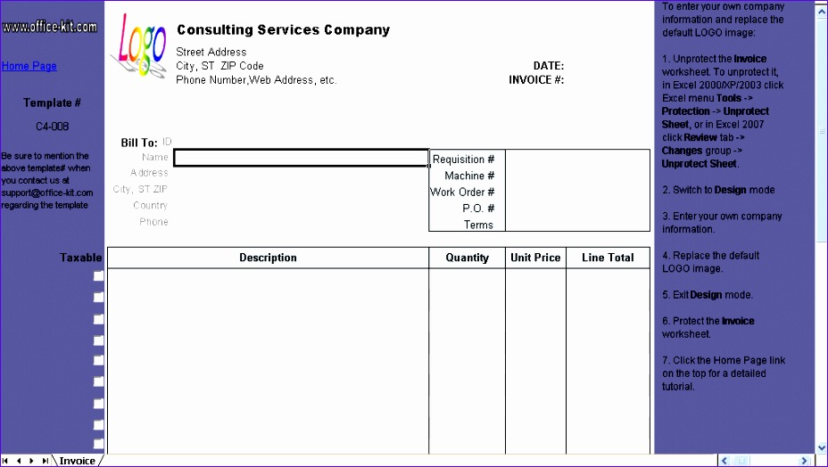 8 Excel 2007 Invoice Template Free Download Excel Templates