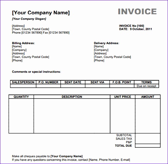 8 Excel 2007 Invoice Template Free Download Excel Templates