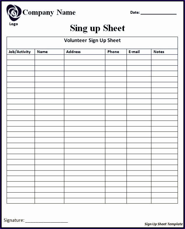 11 Microsoft Excel Sign In Sheet Template Excel Templates