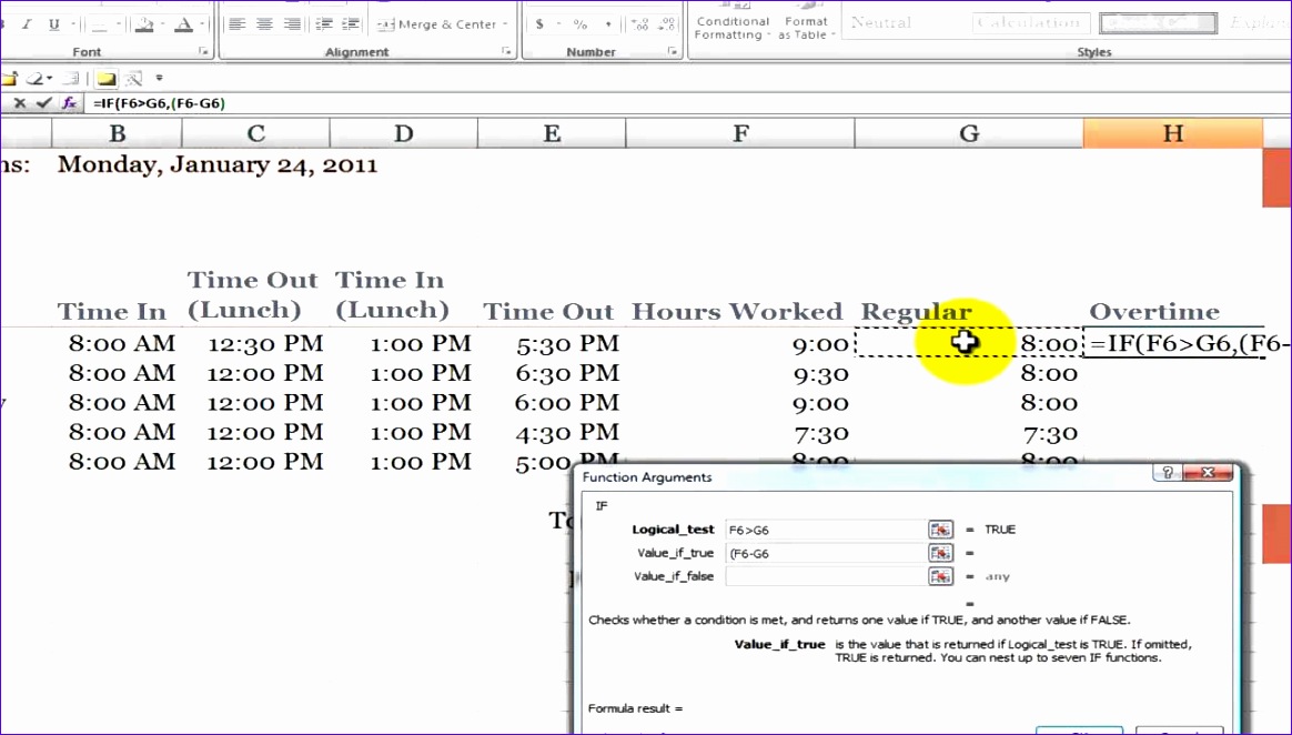 Overtime Formula In Excel Excel Templates