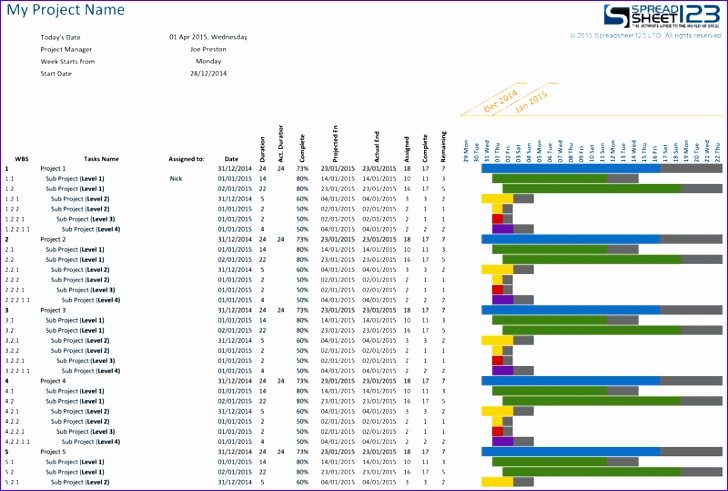 10 Progress Chart Excel Template Excel Templates
