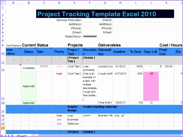 6 Project Deliverables Template Excel Excel Templates